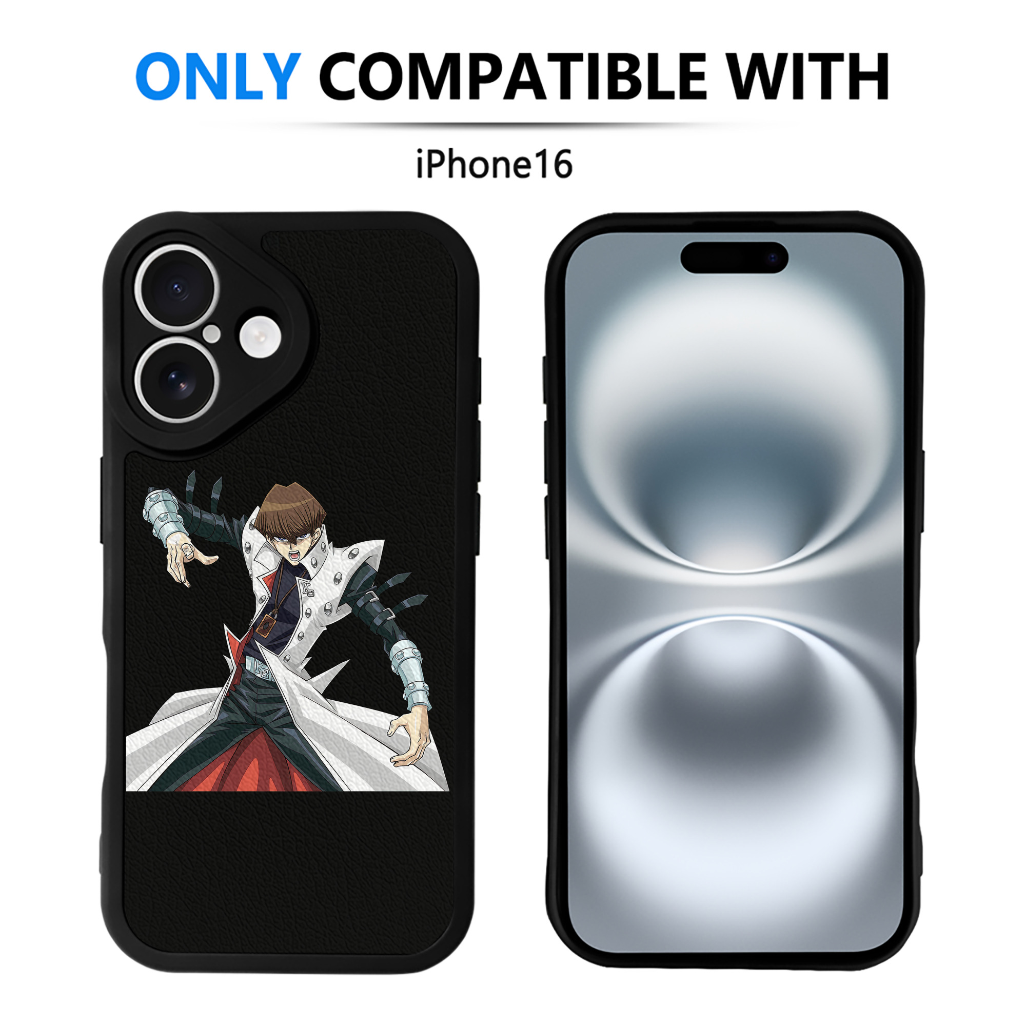 （画像用） 遊☆戯☆王 Yu-Gi-Oh! 【iPhone 16シリーズ対応】シリコンスマホケース（レザー調） 材質：シリコン